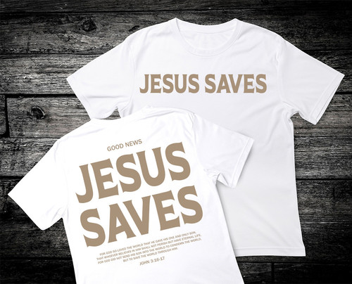 Jesus Saves John 3:16 Good News Christian Faith Bible Verse Premium T-Shirt MN3007