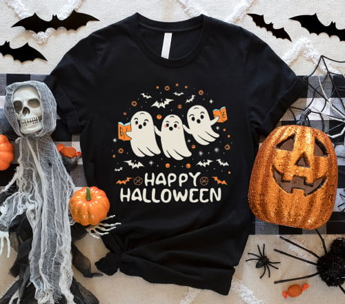Cute Ghost Reading Book Halloween T-shirt, Halloween Gift