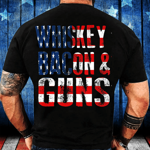 Whiskey Bacon & Guns Veteran T-Shirt