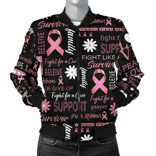 Breast Cancer Awareness 3d Printed Unisex Bomber Jacket