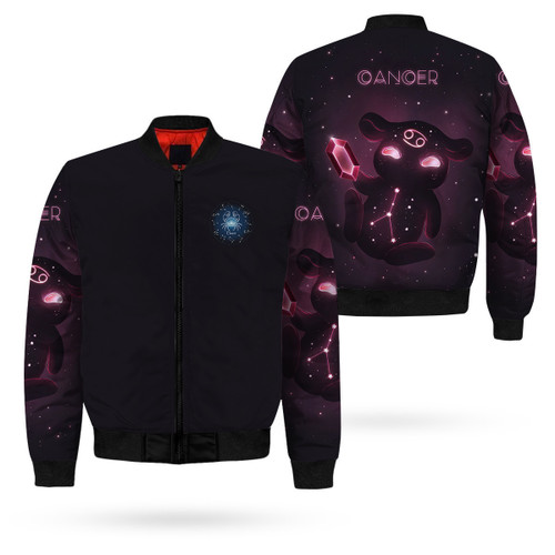 Cancer Zodiac Monster Gemstone Printed Unisex Bomber Jacket