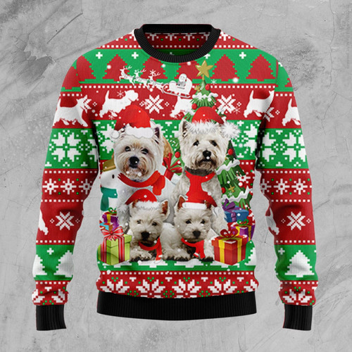 West Highland White Terrier Family Ugly Christmas Sweater
