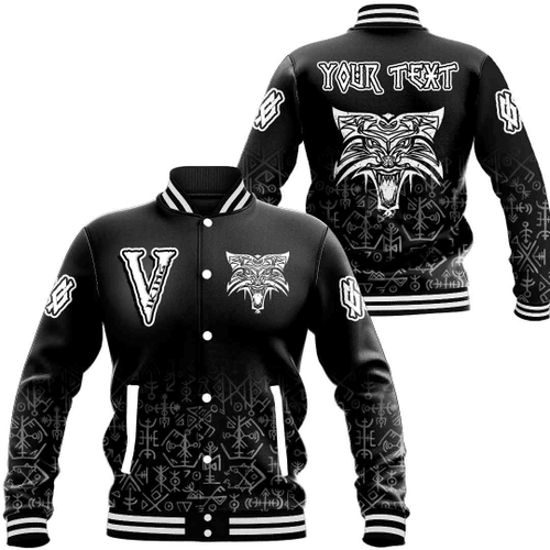 Custom Name Viking Style Fenrir Baseball Varsity Jacket