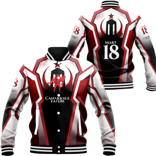 1stIreland Clothing Canakkale Zaferi Mart 18 Sport Style Baseball Varsity Jackets A94