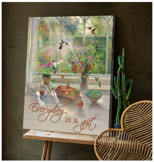 Hummingbird Matte Canvas Everyday Is A Gift Gift For People