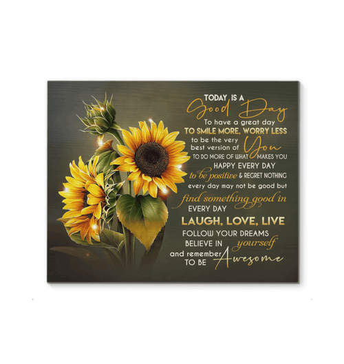 Sunflower Today Is A New Day Unique Matte Canvas Gift