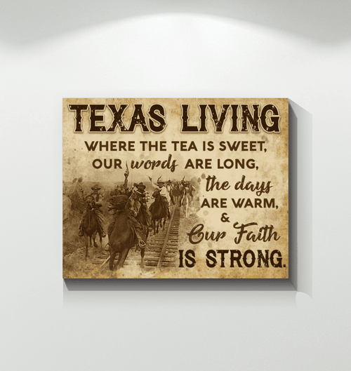 Texas Living Our Faith Is Strong Personalized Nation Gift Matte Canvas