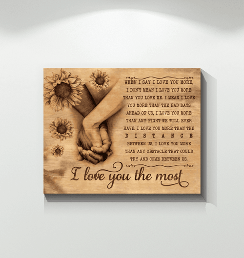 Sunflower Matte Canvas Gift For Family I Love You The Most