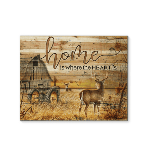 Buck And Doe Matte Canvas Home Is Where The Heart Is Giving Girlfriend