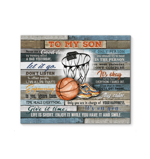 Basketball Unique Matte Canvas Gift For Son Life Is Short