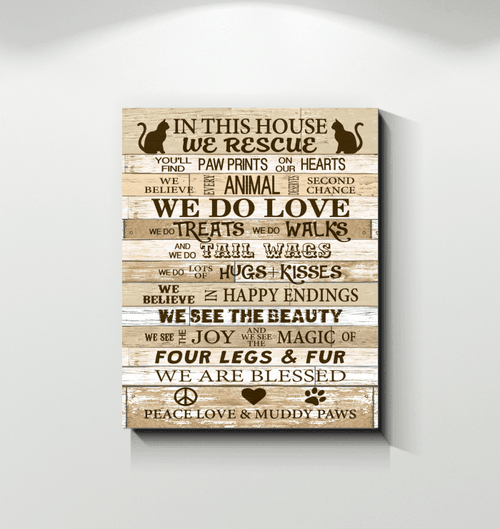 In This House We Rescue Special Matte Canvas Gift For Cat Lovers
