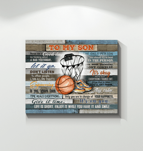Basketball Matte Canvas Life Is Short Enjoy It When You Have It Gift For Son