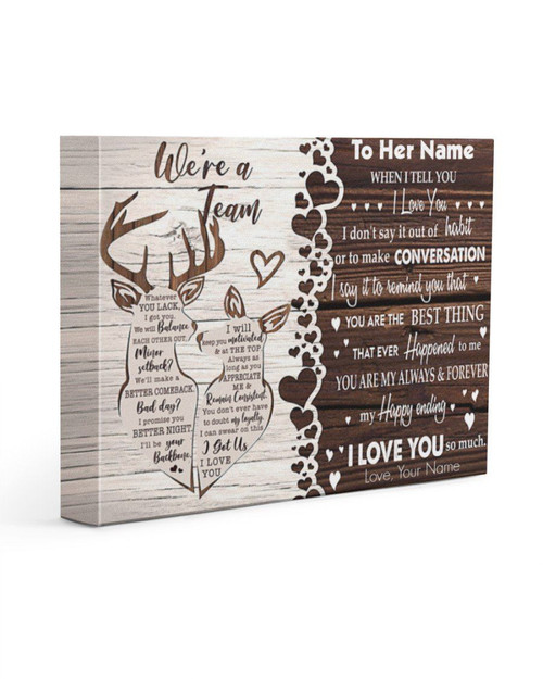 We're A Team Wild Deer Custom Name Gift For Wife Matte Canvas