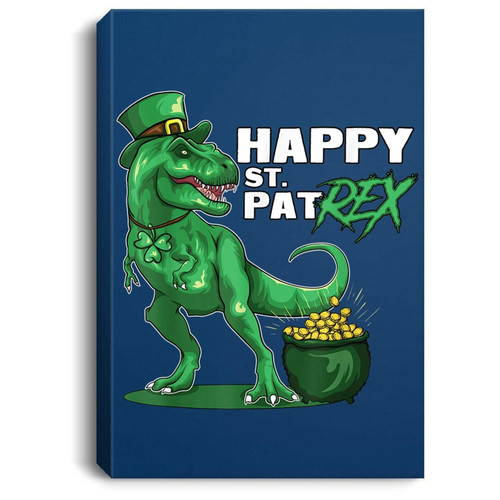 Happy St. Pat T Rex Day Kids St. Patrick's Day Dinosaur Gift Matte Canvas