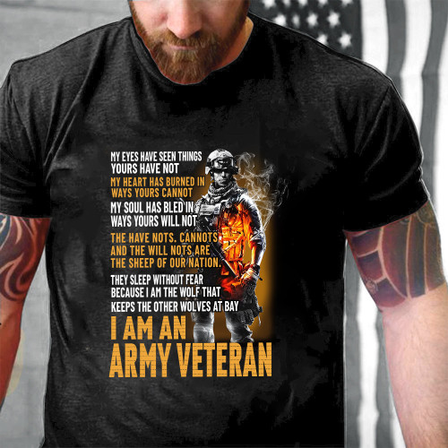 Veteran US Army I Am An Army Veteran Printed 2D Unisex T-Shirt