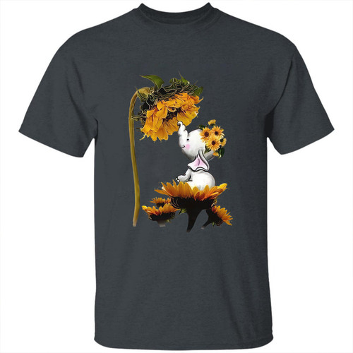 Elephant Sunflower For Cute Girls Printed 2D T-Shirt