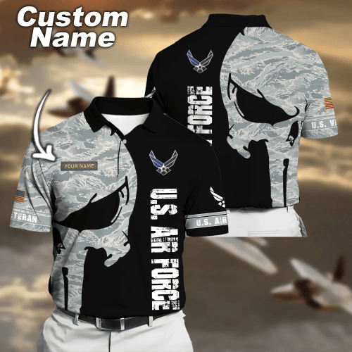 Premium Custom Name US Air Force Polo Shirt PVC2401030204
