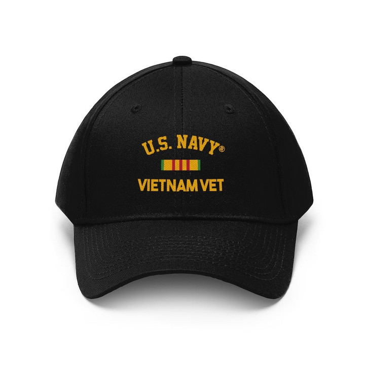 Veteran Hat, US Navy Vietnam Vet, Veteran Cap, Navy Veteran Unisex Twill Hat - ATMTEE