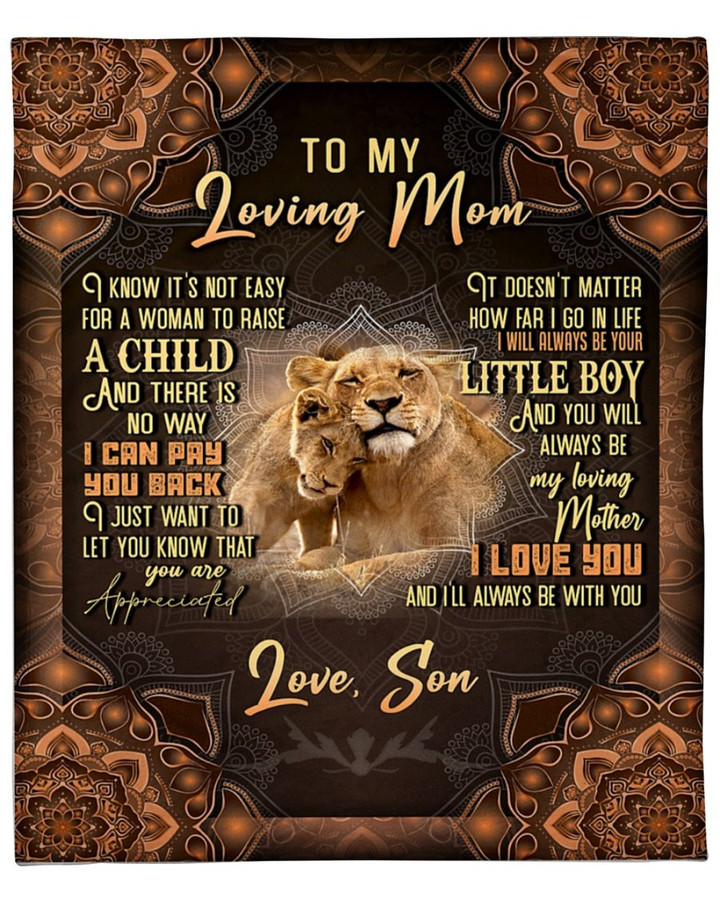 Mother's Day Gift For Mom, Mom Blanket, To My Mom, I Know It's Not Easy Lion Blanket - ATMTEE