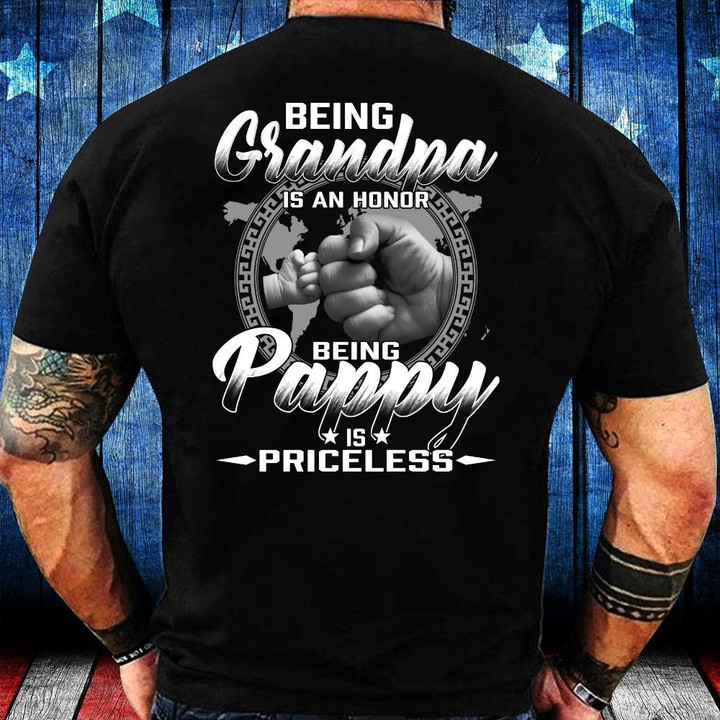 Veterans Shirt, Gifts For Dad, Gift For Pappy, Being Grandpa Is An Honor, Being Pappy Is Priceless Shirt - ATMTEE