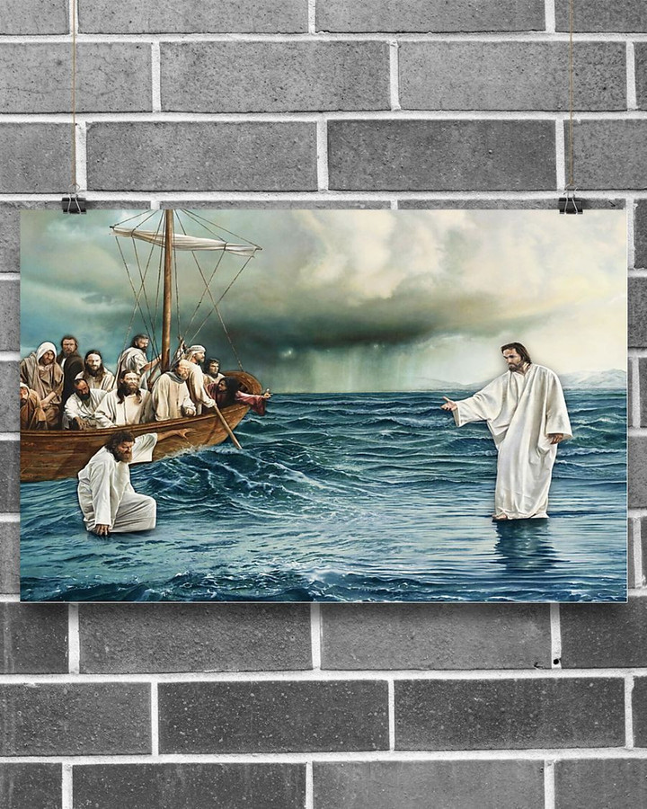 Jesus Christ Walking On Water Poster, Home Wall Decor - ATMTEE