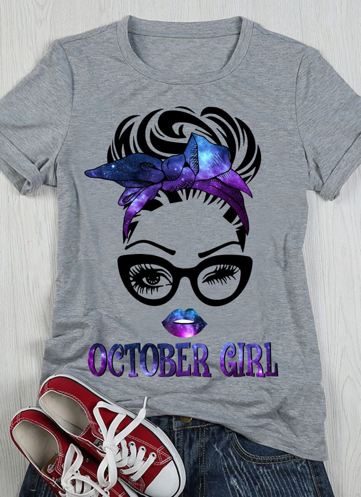October Birthday Shirt, Birthday Girl Shirt, Birthday Shirts For Women, October Girl Galaxy T-Shirt - ATMTEE
