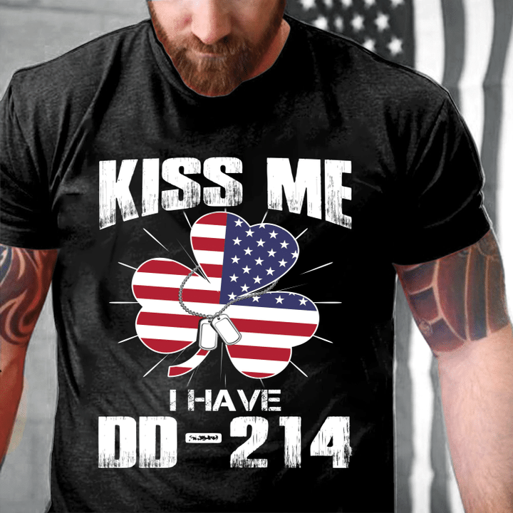 Veterans Shirt Kiss Me I Have DD-214 T-Shirt - ATMTEE