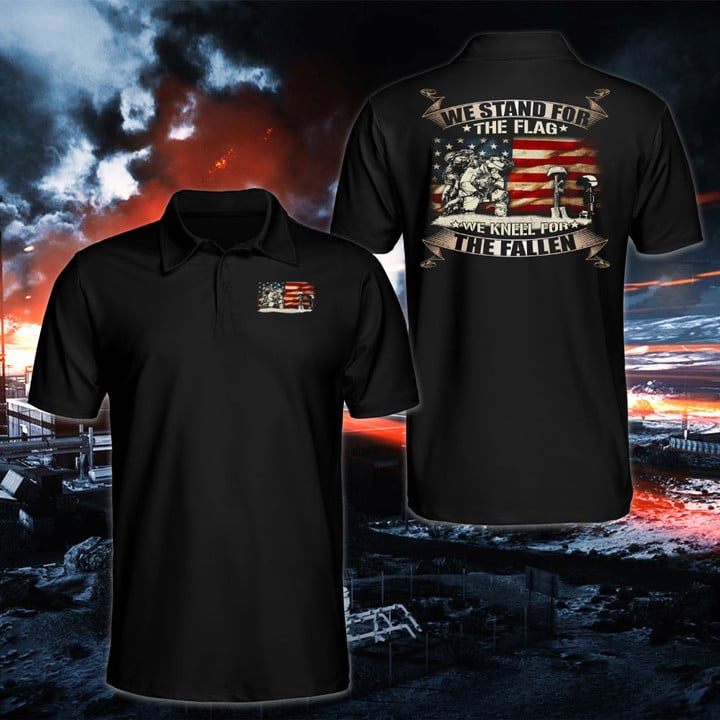 Veteran Polo Shirt, We Stand For The Flag We Kneel For The Fallen Veteran Polo Shirt