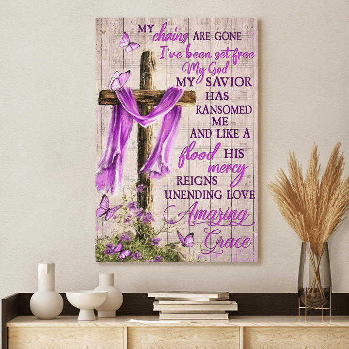 My Chains Are Gone I'Ve Been Set Free My God, God Canvas, Christian Wall Art