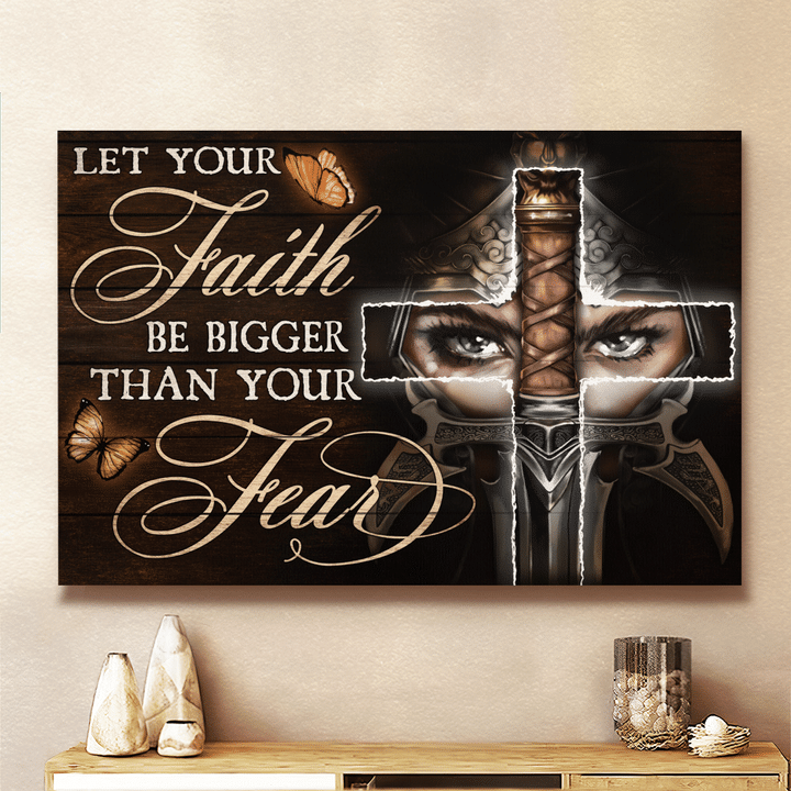 Let Your Faith Be Bigger Than Your Fear, Jesus Canvas, Christian Wall Art