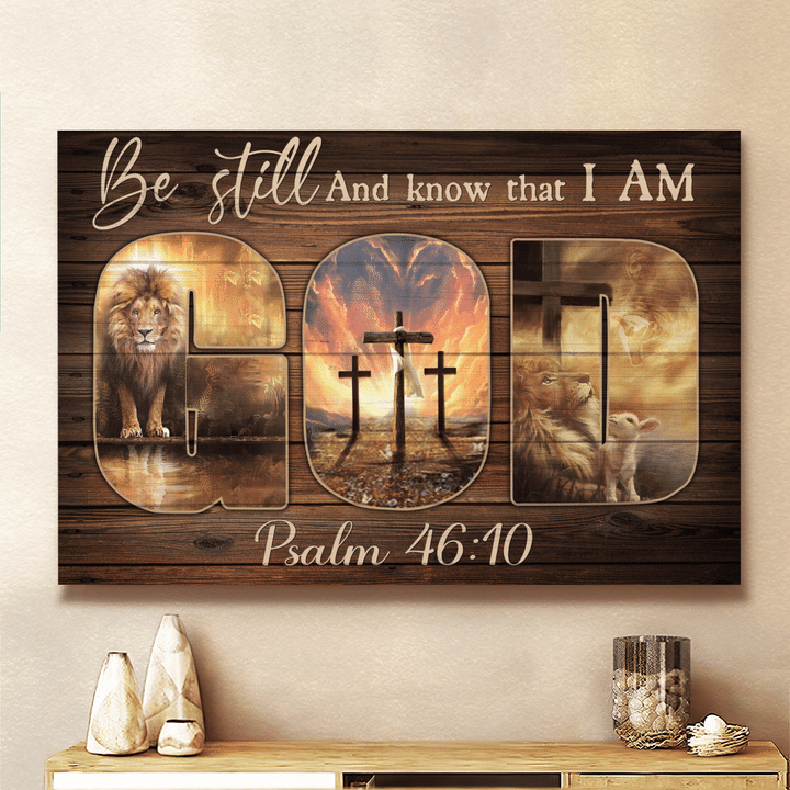 Lion Of Judah, The Amazing Spirit - Be Still And Know That I Am God - Landscape Canvas - Wall Art