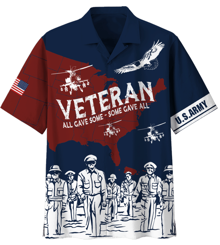 Veteran Shirt, US Army Veteran All Gave Some Some Gave All Hawaiian Shirt