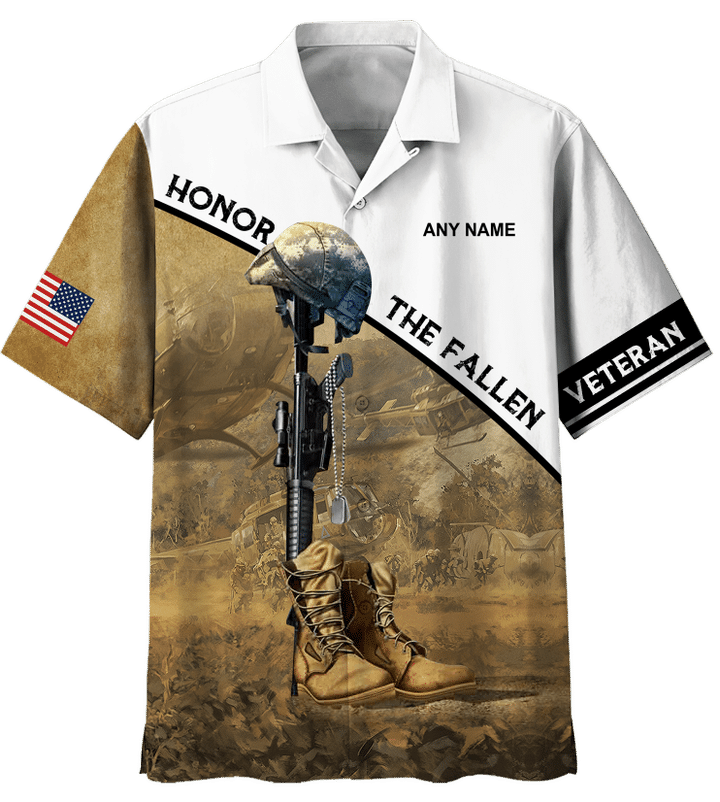 Personalized Veteran Shirt, Honor The Fallen Custom Name Hawaiian Shirt