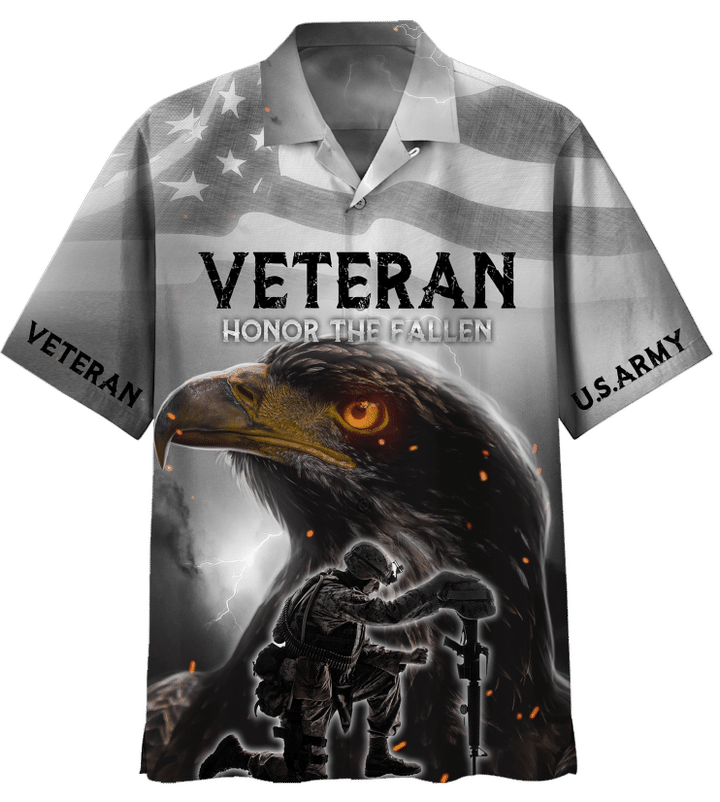 Veteran Shirt, U.S Army Veteran, Honor The Fallen Hawaiian Shirt