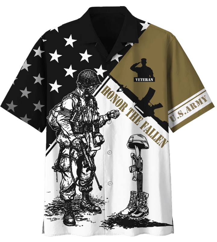 Veteran Shirt, US Army Honor The Fallen Hawaiian Shirt