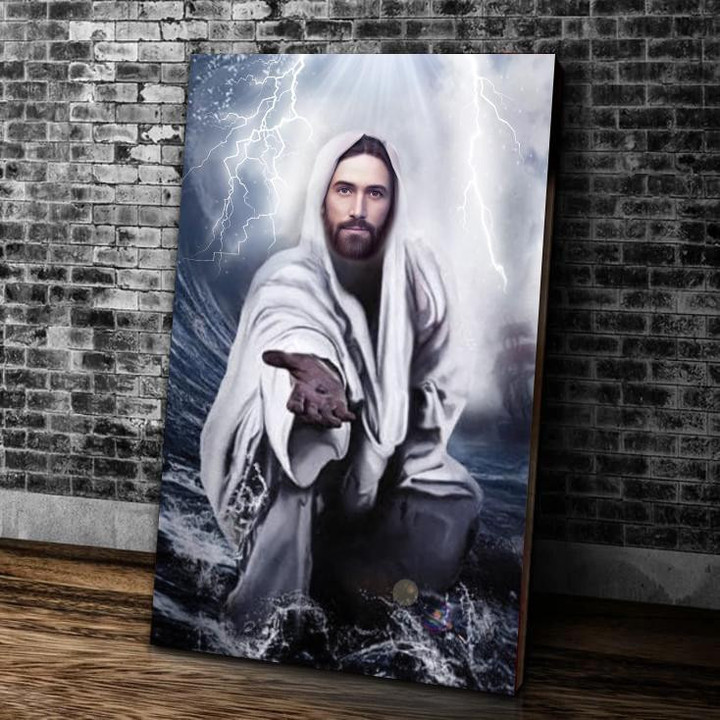 Jesus Reaching Hand Canvas, Come Follow Me, Jesus Christ Canvas, Christian Wall Art, Christian Home Wall Decor - ATMTEE