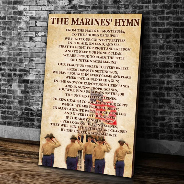 The Marine's Hymn - From The Halls Of Montezuma To The Shores Of Tripoli Matte Canvas - ATMTEE