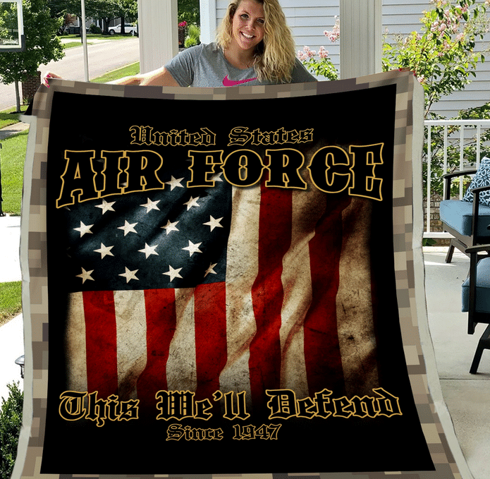 Air Force Veteran - Veteran Blanket, Air Force, Us Veteran, Quotes Blanket ATM-AFBL1 Fleece Blanket - ATMTEE