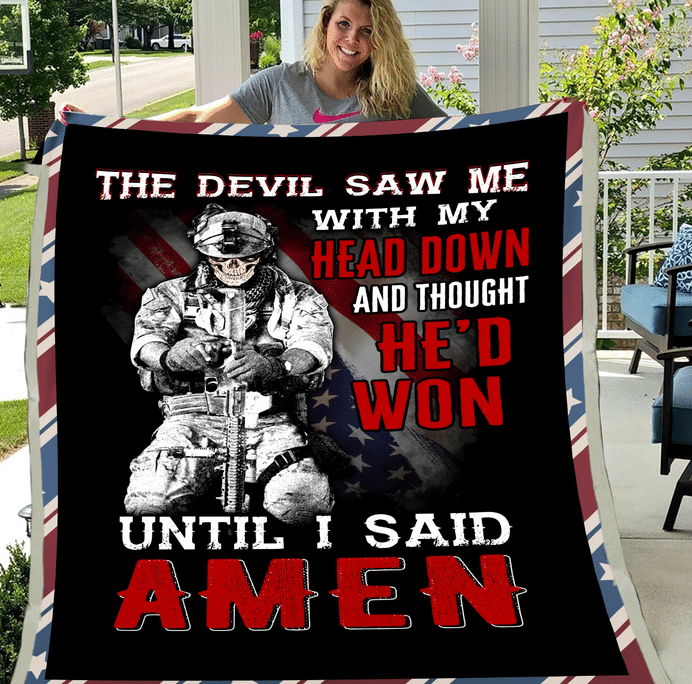 The Devil Saw Me With My Head Down And Thought He'd Won Fleece Blanket - ATMTEE