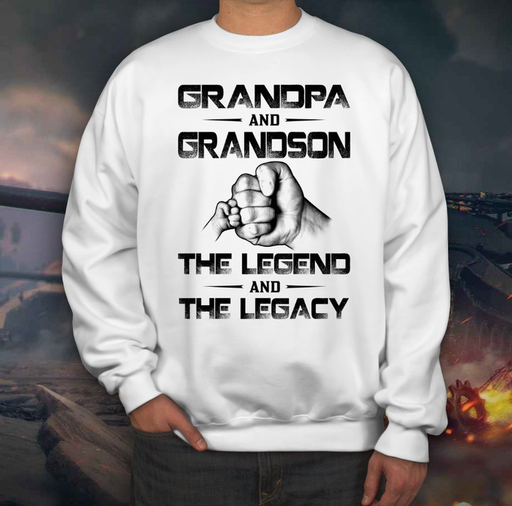 Grandpa And Grandson, The Legend And The Legacy, Gift For Grandpa Crewneck Sweatshirt