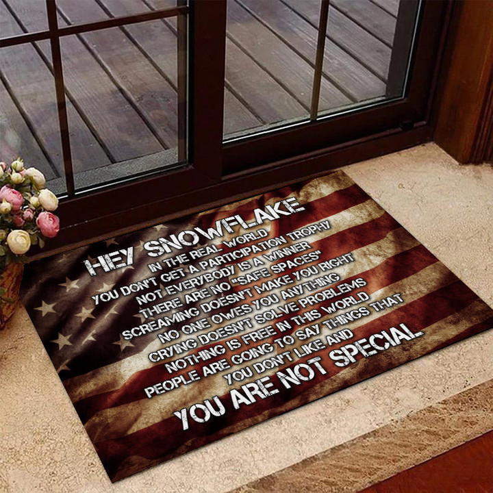 Veteran Doormat, Welcome Rug, Hey Snowflake You Are Not Special Doormat, Gift For Dad - ATMTEE