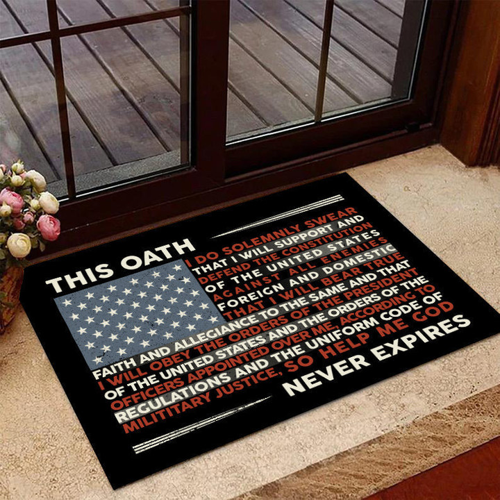 Veteran Doormat, Welcome Rug, This Oath Never Expires Door Mats - ATMTEE