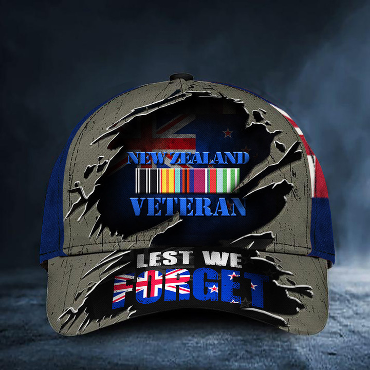 New Zealand Veteran Lest We Forget Hat Proud Veteran Patriots Hats Memorial Day Gifts