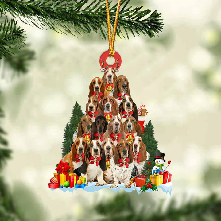 Basset Hound Dog   Christmas Tree Ornament Dog Gifts Acrylic Ornament Dog Gifts Acrylic Ornament