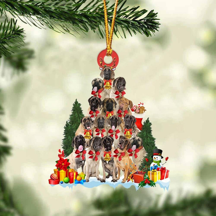 English Mastiff Dog   Christmas Tree Ornament Dog Gifts Acrylic Ornament Dog Gifts Acrylic Ornament