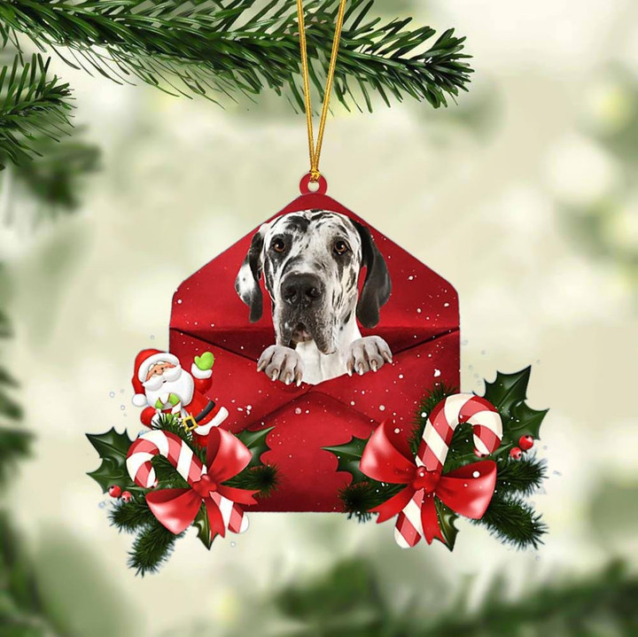 Great Dane Christmas Letter Shaped Ornament , Acrylic Dog Christmas Ornament Xmas Dog Gifts