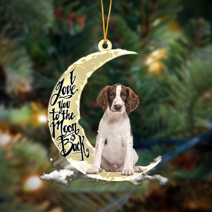 English Springer Spaniel I Love You To The Moon And Back Hanging Acrylic Ornament