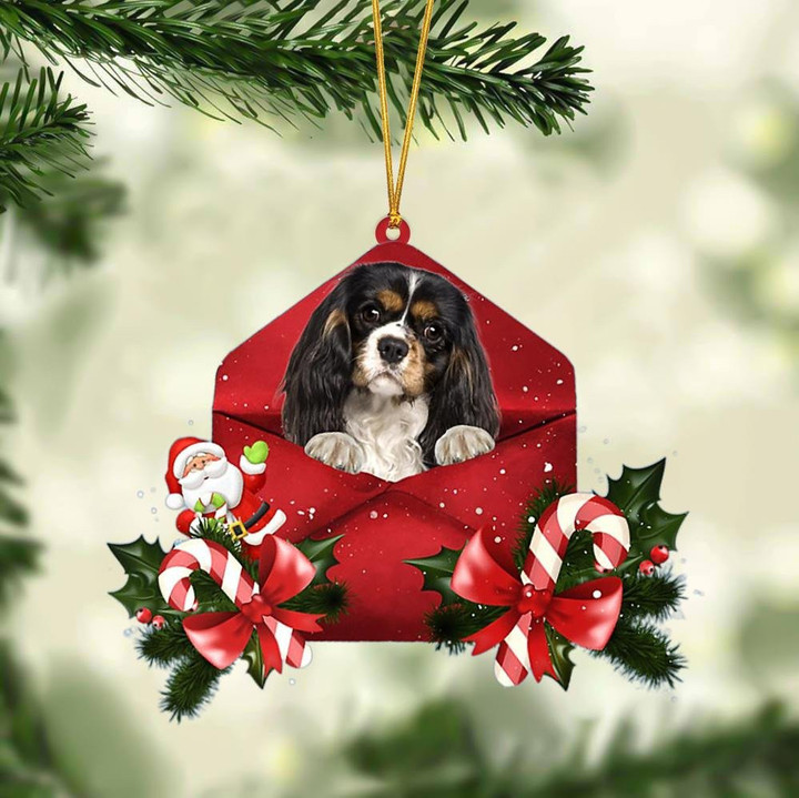 Cavalier King Charles Spaniel Christmas Letter Shaped Ornament , Acrylic Dog Christmas Ornament Xmas Dog Gifts
