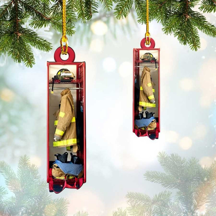 Custom Firefighter Box Christmas Ornament for Fireman, Flat Acrylic Ornament for Firefighter
