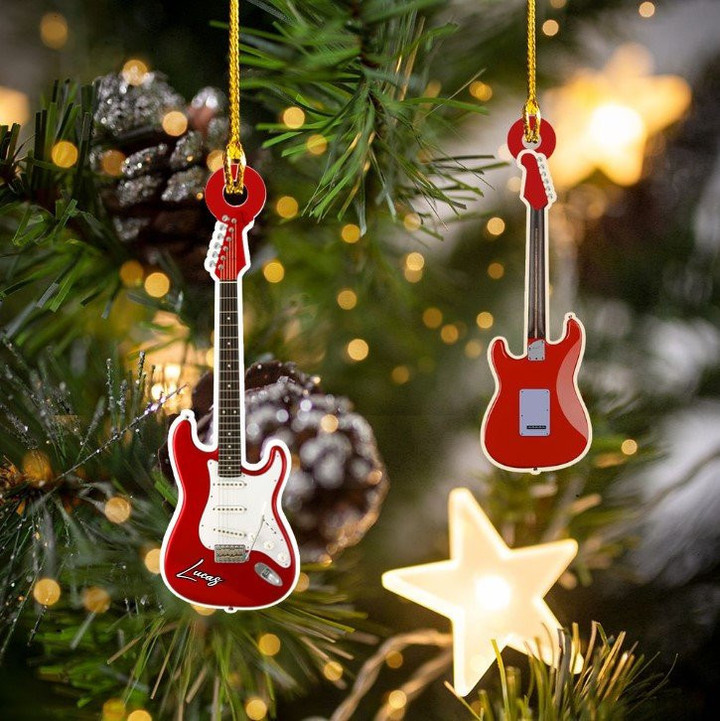 Personalized Electric Guitar Acrylic Ornament for Guitar Player, Gift for Son and Man